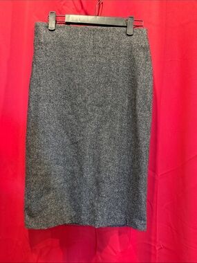 Jacob Charcoal Grey Wool-Blend Pencil Skirt